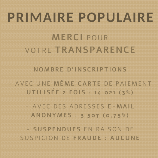 Primaire Populaire : merci pour votre transparence Primaire Populaire : merci pour votre transparence
